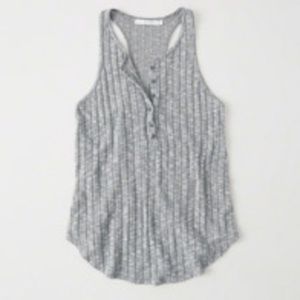 A&F Cozy Henley Tank in GREY